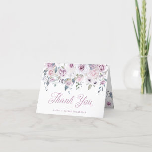 Cartão De Agradecimento Violet Blush   Floral Wedding