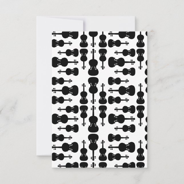 Cartão De Agradecimento Violin Silhouettes Música Temida PERSONALIZADA BG  (Frente)