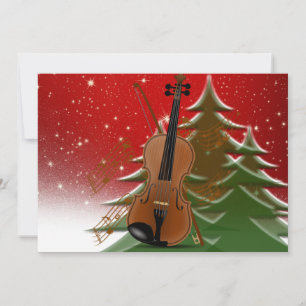 Cartão De Agradecimento Violino no Natal