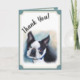 Cartão De Agradecimento Virando 12 Boston Terrier OBRIGADO