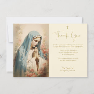 Cartão De Agradecimento Virgem Católica Religiosa Mary Condolence