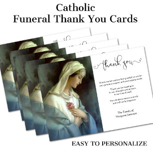 Cartão De Agradecimento Virgem Católica Religiosa Mary Condolence