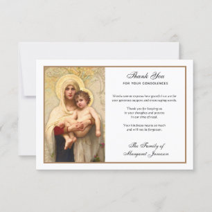 Cartão De Agradecimento Virgem Católica Religiosa Mary Condolência de Je