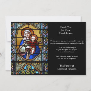 Cartão De Agradecimento Virgem Católica Religiosa Mary Condolência de Jesu