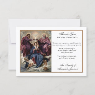 Cartão De Agradecimento Virgem Católica Religiosa Mary Jesus Condolência