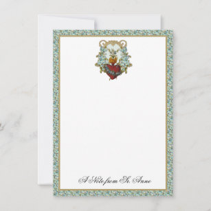 Cartão De Agradecimento Virgem Floral Mary Religiosa Católica Obrigado 