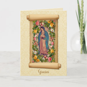 Cartão De Agradecimento Virgem Maria Católica Espanhola Guadalupe Gracias
