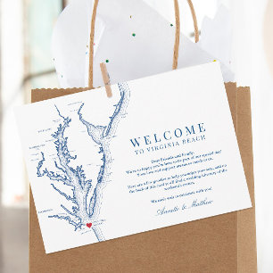 Cartão De Agradecimento Virginia Beach Wedding Welcome and Itinerary