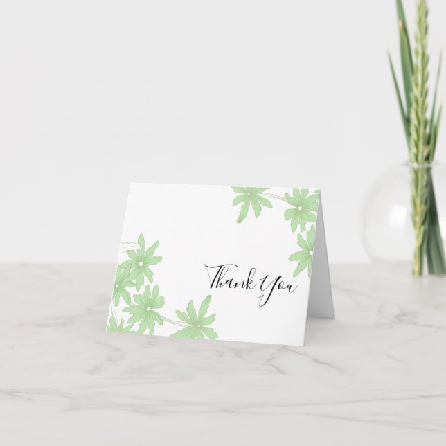 Cartão De Agradecimento Visitas Verdes Claras Obrigado Nota (Frente)