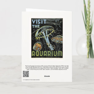 Cartão De Agradecimento Visite o Aquário - Geleias Poster WPA, medusas