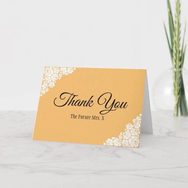 Cartão De Agradecimento Visual Retrô Personalizado Chá de Noiva Futura Sra (Frente)