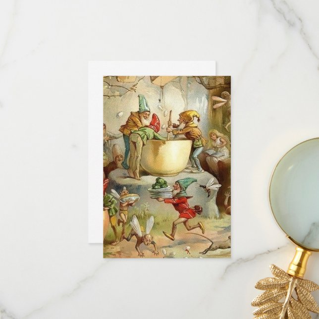 Cartão De Agradecimento "Vitoriano Fairies" por E S Hardy (Frente/Verso In Situ)