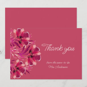 Cartão De Agradecimento Viva Magenta Floral
