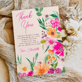 Cartão De Agradecimento Vivas flores silvestres brilhantes e ousadas para 