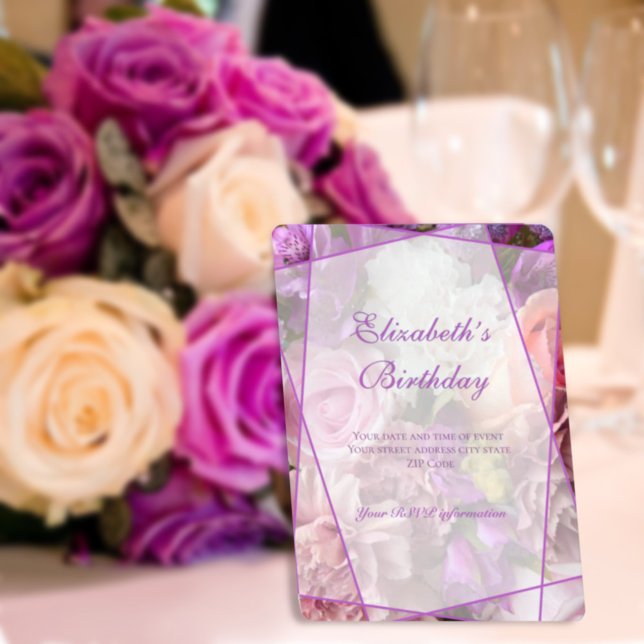 Cartão De Agradecimento Vivid Orchid Garden Birthday Invitation Card (Criador carregado)