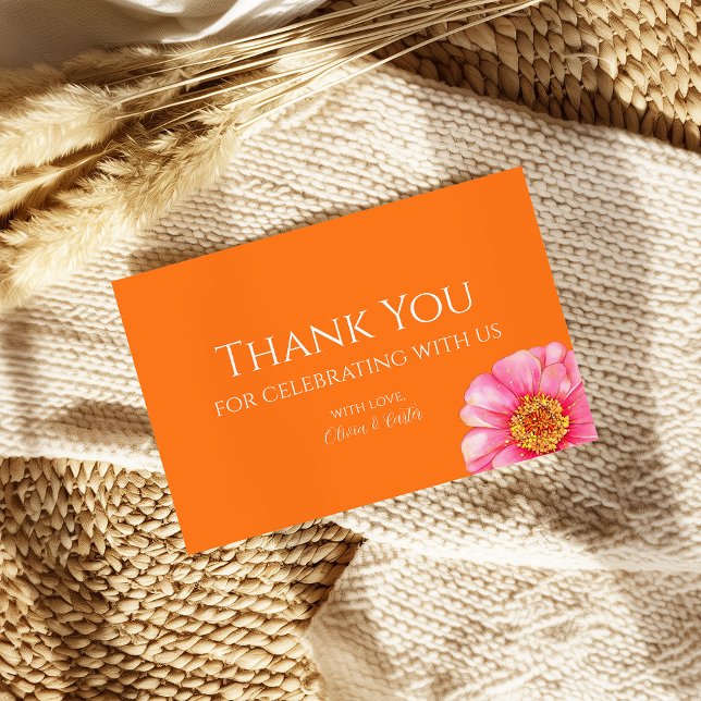 Cartão De Agradecimento Vivid Vows Bold Floral Wedding Thank You Card (Criador carregado)