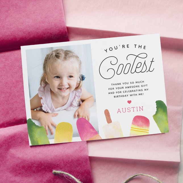 Cartão De Agradecimento Você É O Máximo | Tema de Picolé Foto de Crianças (Criador carregado)