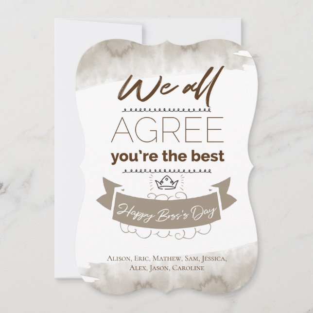 Cartão De Agradecimento Você é o melhor, Happy Boss Day Card (Frente)