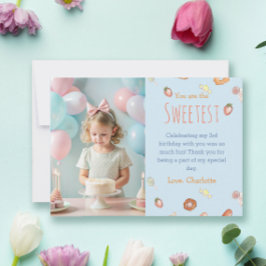 Cartão De Agradecimento Você é o pastel azul mais doce de aniversário de c