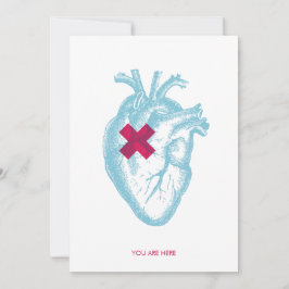 Cartão De Agradecimento Você Está Aqui Com Placa Plana De Namorados