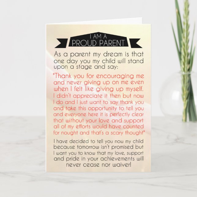 Cartão De Agradecimento Você Me Faz Tão Orgulhoso (Frente)