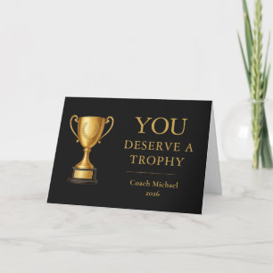 Cartão De Agradecimento Você Merece um Treinador de Troféu Elegante Divert