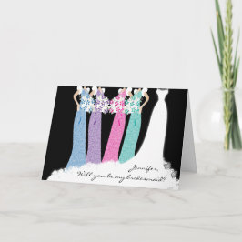 Cartão De Agradecimento Você será minha dama de Bridesmaid?