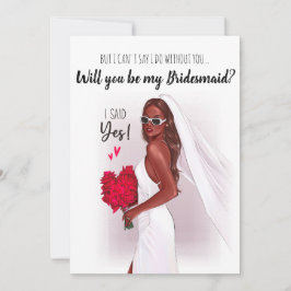 Cartão De Agradecimento Você será minha dama de Bridesmaid?