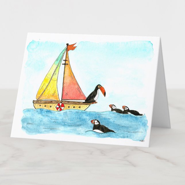 Cartão De Agradecimento Você também pode, tucano e soquetes Vazio de aquar (Criador carregado)