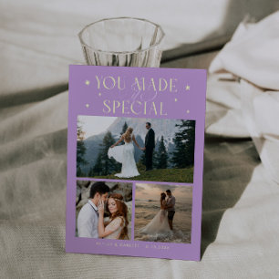 Cartão De Agradecimento Você Tornou Especial Foto de Casamento Wisteria