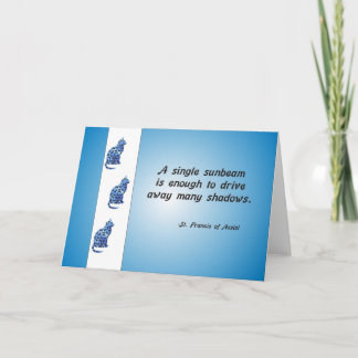 Cartão De Agradecimento Volunteer Appreciation Cat and Sunbeam Quote