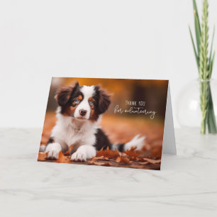 Cartão De Agradecimento Volunteer Australian Shepherd Puppy
