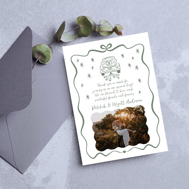 Cartão De Agradecimento Voos Whimsical | Portalha Desenhada à Mão | (Criador carregado)