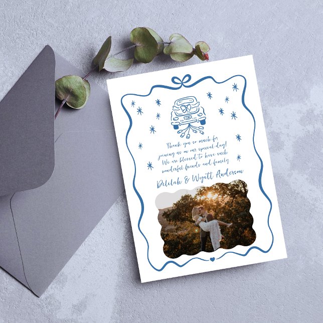 Cartão De Agradecimento Voos Whimsical | Portalha Desenhada à Mão | (Criador carregado)