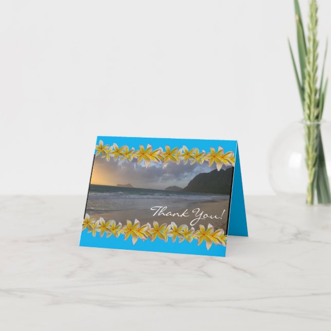 Cartão De Agradecimento Waimanalo Beach Obrigado (Frente)