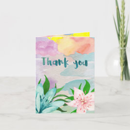 Cartão De Agradecimento Water Color Thank You Greeting Card
