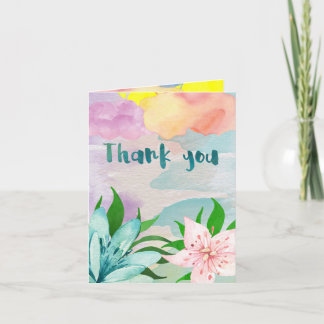 Cartão De Agradecimento Water Color Thank You Greeting Card