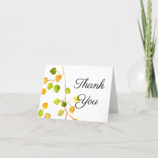 Cartão De Agradecimento Watercolor Aspen Leaves Thank You Card