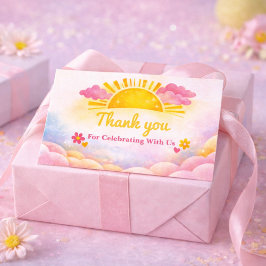 Cartão De Agradecimento watercolor baby girl shower