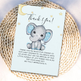 Cartão De Agradecimento Watercolor Baby Shower Elephant Theme
