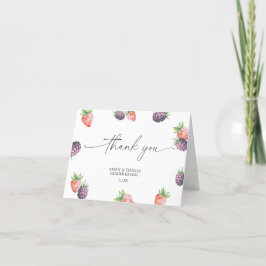 Cartão De Agradecimento Watercolor Berries - Obrigado, gênero revela