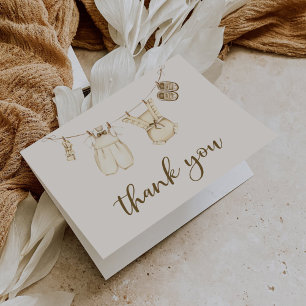 Cartão De Agradecimento Watercolor Boho Baby Clothes Gênero Revelação