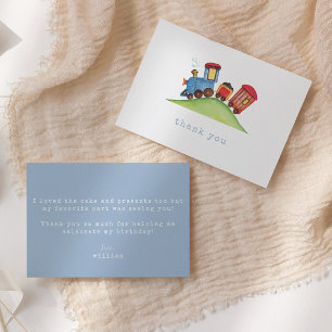 Cartão De Agradecimento Watercolor Choo Train Birthday