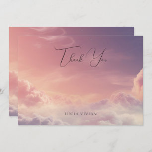 Cartão De Agradecimento Watercolor Dreamy Sunset Cloud 9
