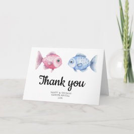 Cartão De Agradecimento Watercolor Fishing Thank you gender reveal