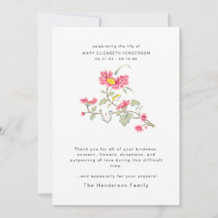 Cartão De Agradecimento Watercolor Floral Bereavement Funeral Obrigado