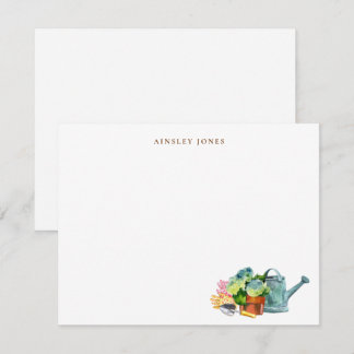 Cartão De Agradecimento Watercolor Gardening Tools 