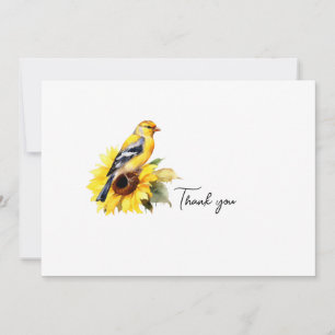 Cartão De Agradecimento Watercolor Goldfinch Funeral Obrigado