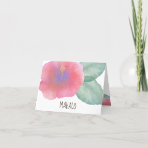 Cartão De Agradecimento Watercolor Hibiscus Maui Weding