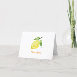 Cartão De Agradecimento Watercolor Lemon Folded Thank You Card